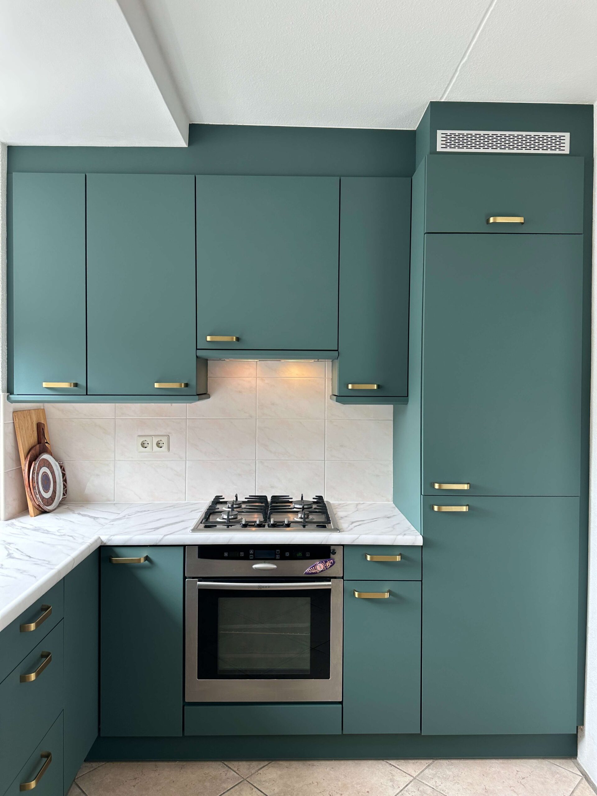 Keuken wrappen groen voorbeeld